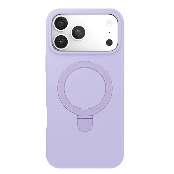 iPhone 17 Pro Max Regal Magsafe Standlı Kapak - Lila - Resim 2