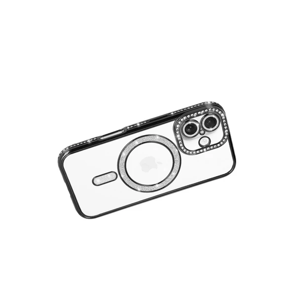 iPhone 17 Joke Simli Magneticsafe Kılıf - Siyah - Resim 4