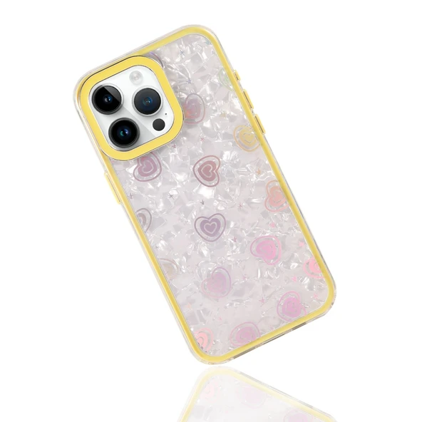 iPhone 16 Pro Lumi Desenli Kapak - Sarı - Resim 4