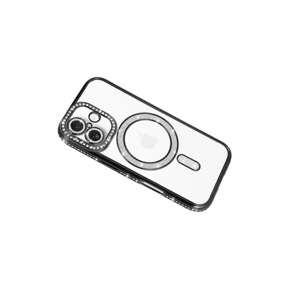 iPhone 17 Joke Simli Magneticsafe Kılıf - Siyah - Resim 3