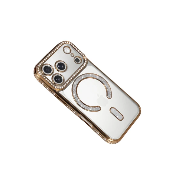 iPhone 17 Pro Joke Simli Magneticsafe Kılıf - Gold - Resim 3