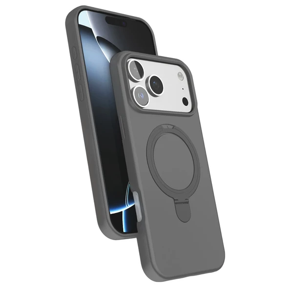 iPhone 17 Pro Regal Magsafe Standlı Kapak - Titan Gri ürün görseli 1