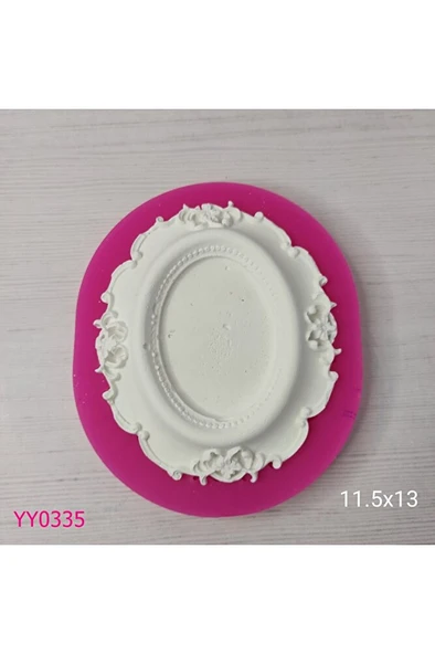 YY0335 Çiçekli Elips Çerçeve Silikon Kalıp ürün görseli 1