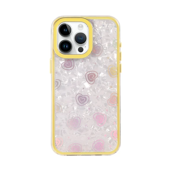 iPhone 16 Pro Lumi Desenli Kapak - Sarı - Resim 3