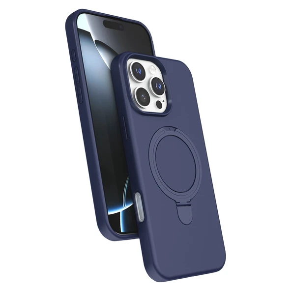 iPhone 16 Pro Max Regal Magsafe Standlı Kapak - Lacivert ürün görseli 1
