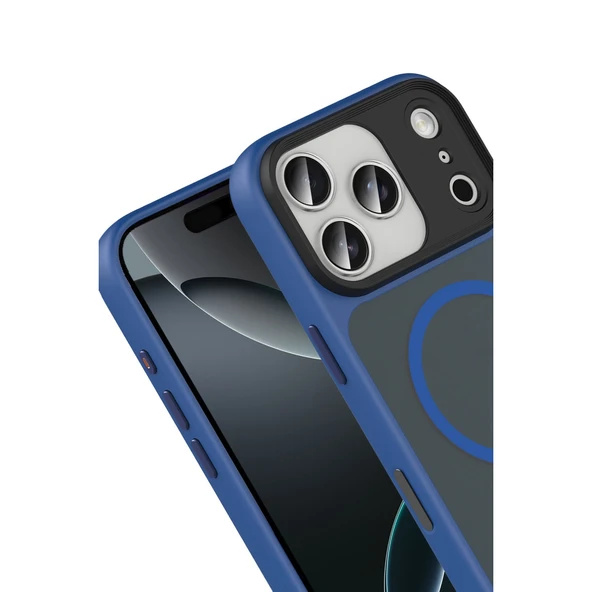 iPhone 17 Pro Max Megane Magsafe Kapak - Lacivert - Resim 2