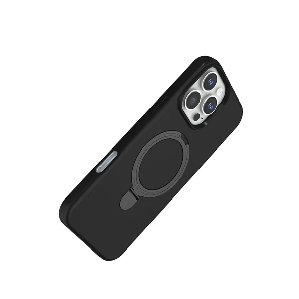iPhone 16 Pro Regal Magsafe Standlı Kapak - Siyah - Resim 3