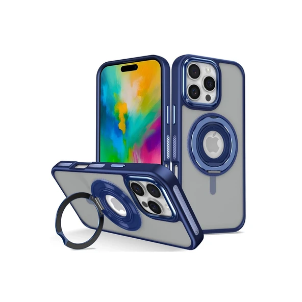 iPhone 16 Pro Banza Magsafe Standlı Kapak - Lacivert ürün görseli 1