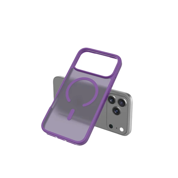 iPhone 17 Pro Jota Magsafe Kapak - Derin Mor - Resim 3