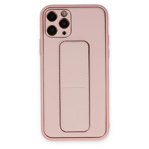 iPhone 11 Pro Kılıf Coco Deri Standlı Kapak - Pembe ürün görseli 1