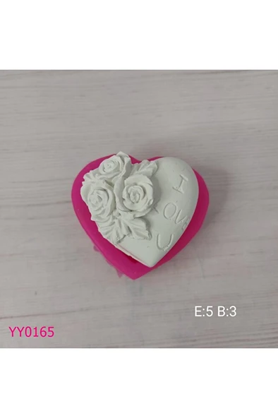 YY0165 Kenarları Güllü Kalp Silikon Kalıp ürün görseli 1