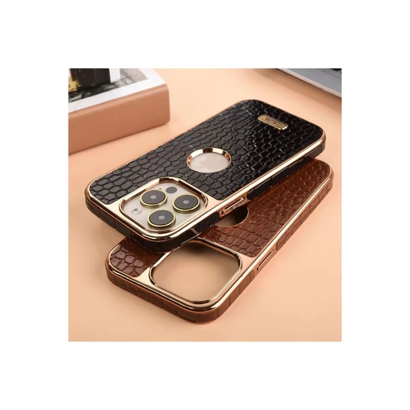 iPhone 13 Pro Max Kılıf Snake Kapak - Bordo - Resim 3