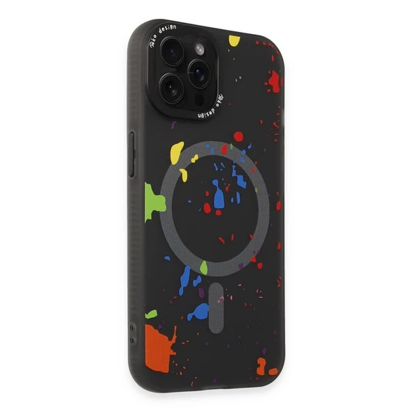 iPhone 14 Pro Colorful Magsafe Kapak - Siyah ürün görseli 1