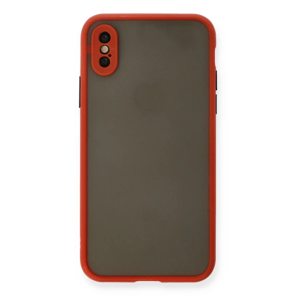 iPhone X Kılıf Montreal Silikon Kapak - Kırmızı ürün görseli 1