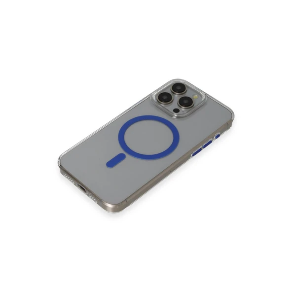 iPhone 15 Pro Max Bubble Magsafe Kapak - Lacivert - Resim 4