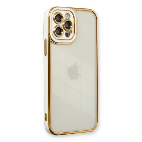 iPhone 12 Pro Max Kılıf Liva Lens Silikon - Beyaz ürün görseli 1