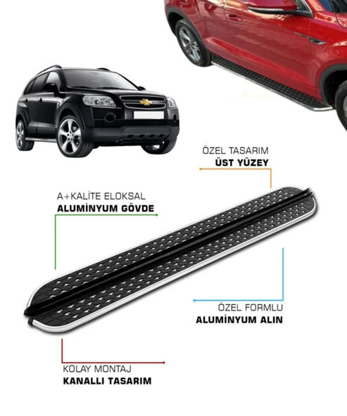 CHEVROLET CAPTIVA UYUMLU 2007 2008 2009 2010 2011 2012 2013 ARACA ÖZEL YAN BASAMAK ürün görseli 1