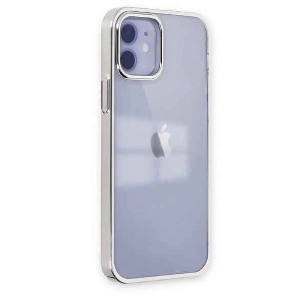 iPhone 12 Kılıf Element Silikon - Gümüş - Resim 2