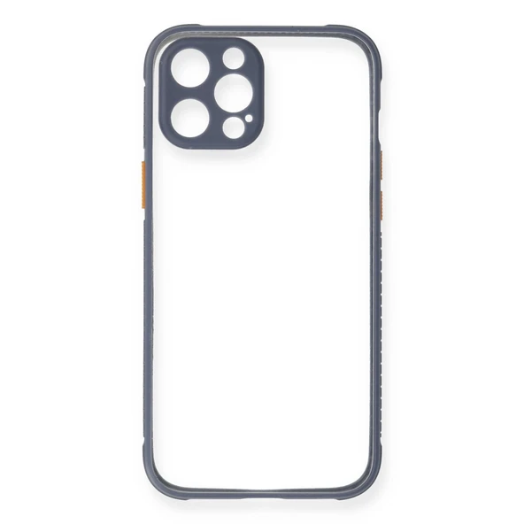 iPhone 12 Pro Kılıf Miami Şeffaf Silikon - Gri - Resim 2