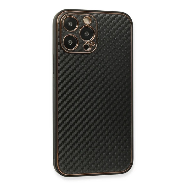 iPhone 13 Pro Max Kılıf Coco Karbon Silikon - Siyah - Resim 2