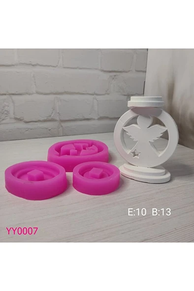 YY0007 Melek Tealight Kenarı Yıldızlı Silikon Kalıp ürün görseli 1