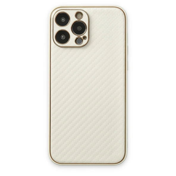 iPhone 13 Pro Kılıf Coco Karbon Silikon - Beyaz ürün görseli 1