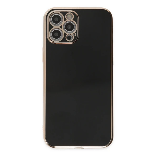 iPhone 12 Pro Kılıf Volet Silikon - Siyah - Resim 2