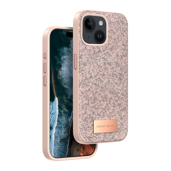 iPhone 15 Bright Simli Kapak - Pembe ürün görseli 1