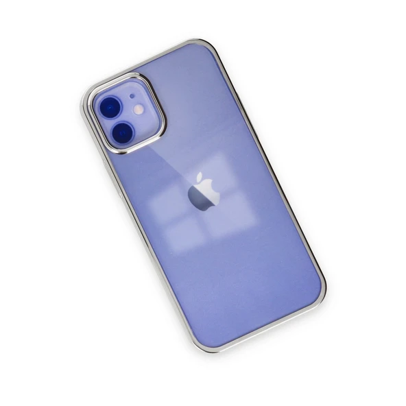iPhone 12 Kılıf Element Silikon - Gümüş - Resim 3
