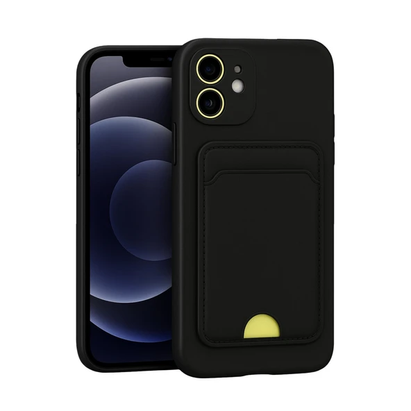 iPhone 11 Kılıf Kelvin Kartvizitli Silikon - Siyah ürün görseli 1