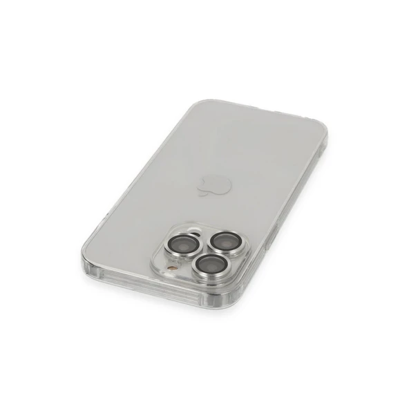 iPhone 13 Pro Max Kılıf Luko Lens Silikon - Gümüş - Resim 3