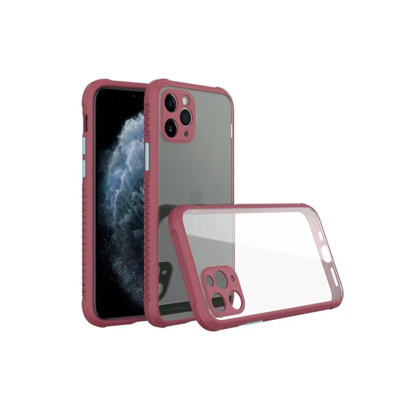 iPhone 11 Pro Kılıf Miami Şeffaf Silikon - Fuşya ürün görseli 1