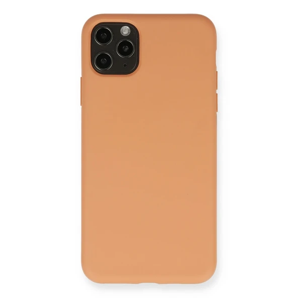 iPhone 11 Pro Max Kılıf Nano İçi Kadife Silikon - Mat Turuncu ürün görseli 1