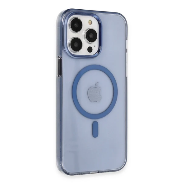 iPhone 14 Pro Kılıf Tron Şeffaf Magsafe Kapak - Mavi ürün görseli 1