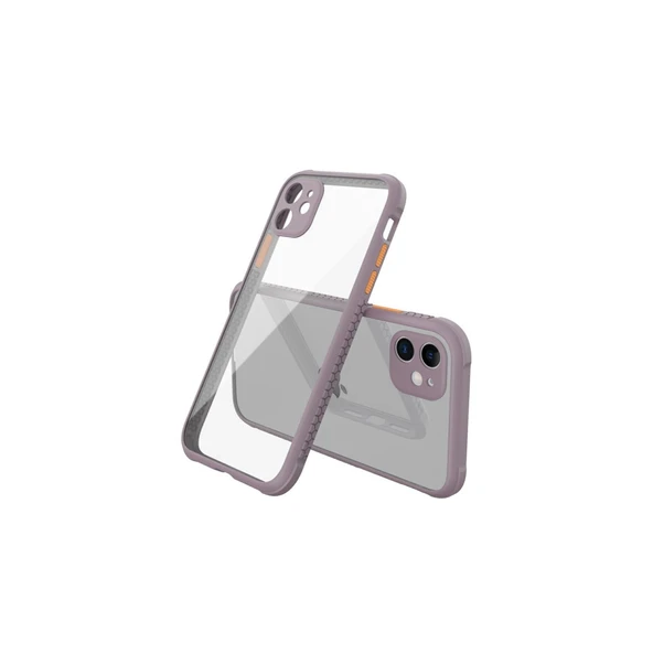 iPhone 12 Mini Kılıf Miami Şeffaf Silikon - Açık Mor ürün görseli 1