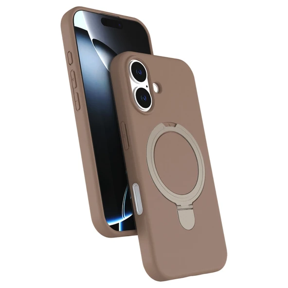 iPhone 17 Regal Magsafe Standlı Kapak - Çöl Titanyum ürün görseli 1