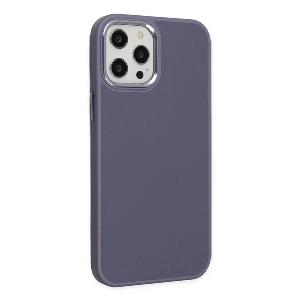 iPhone 12 Pro Max Kılıf Asya Deri Silikon - Mor - Resim 2