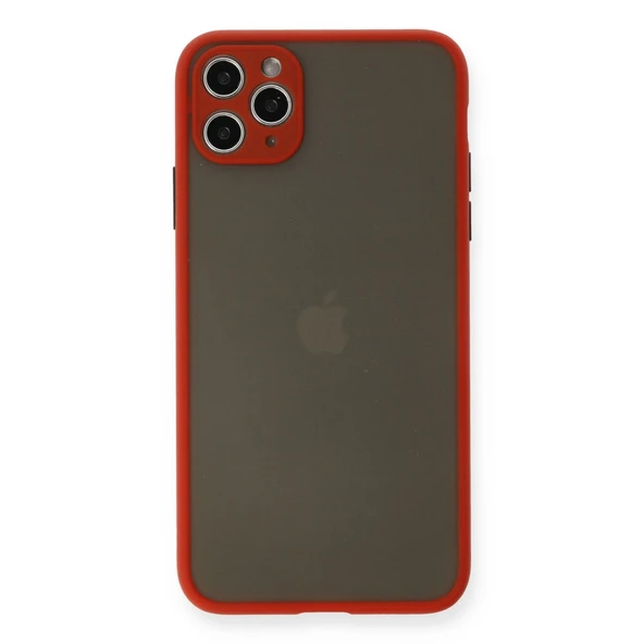 iPhone 11 Pro Max Kılıf Montreal Silikon Kapak - Kırmızı ürün görseli 1