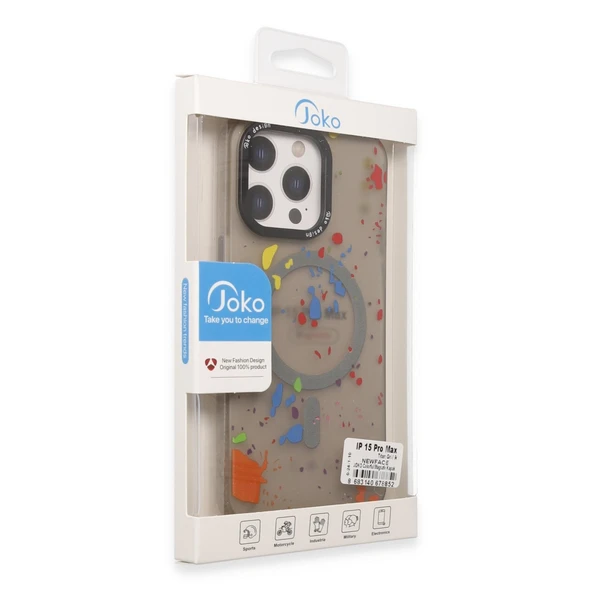 iPhone 14 Pro Colorful Magsafe Kapak - Siyah - Resim 2