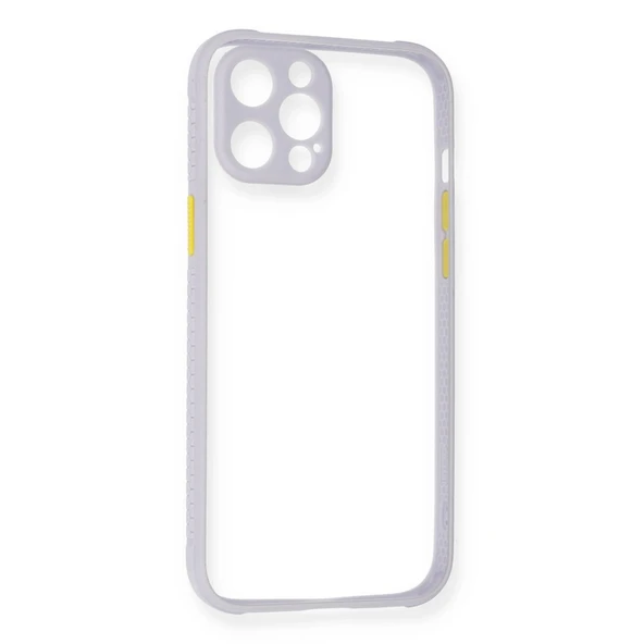 iPhone 12 Pro Kılıf Miami Şeffaf Silikon - Lila ürün görseli 1