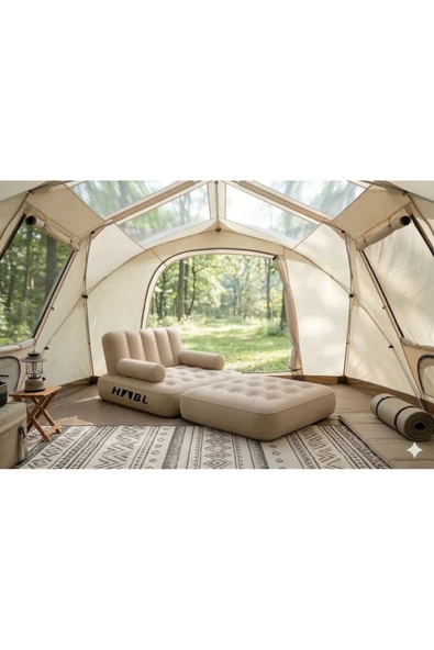 HABL Tek Kişilik 2'si 1 Arada Kendi Kendine Şişen Şarjlı Şişme Koltuk ve Yatak 190-100-65cm ürün görseli 1