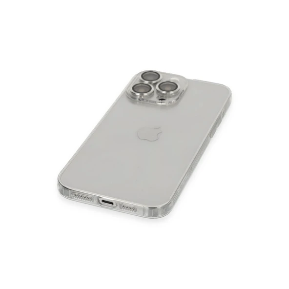 iPhone 13 Pro Max Kılıf Luko Lens Silikon - Gümüş - Resim 4
