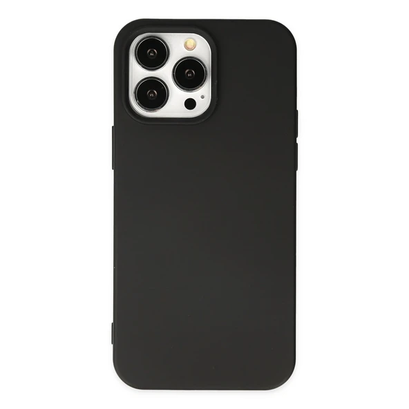 iPhone 15 Pro Kılıf Nano İçi Kadife Silikon - Siyah ürün görseli 1