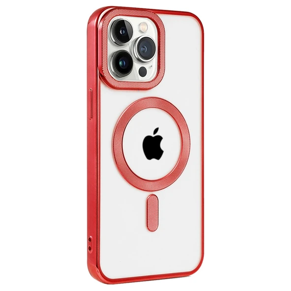 iPhone 14 Pro Max Kılıf Kronos Magsafe Kapak - Kırmızı - Resim 2