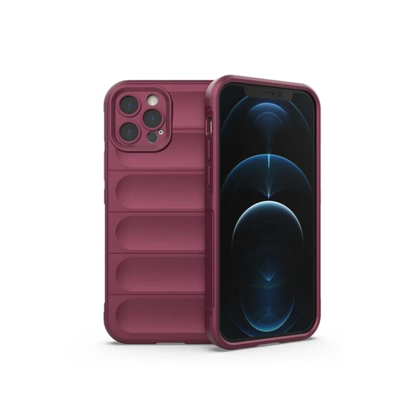iPhone 12 Pro Kılıf Optimum Silikon - Bordo ürün görseli 1