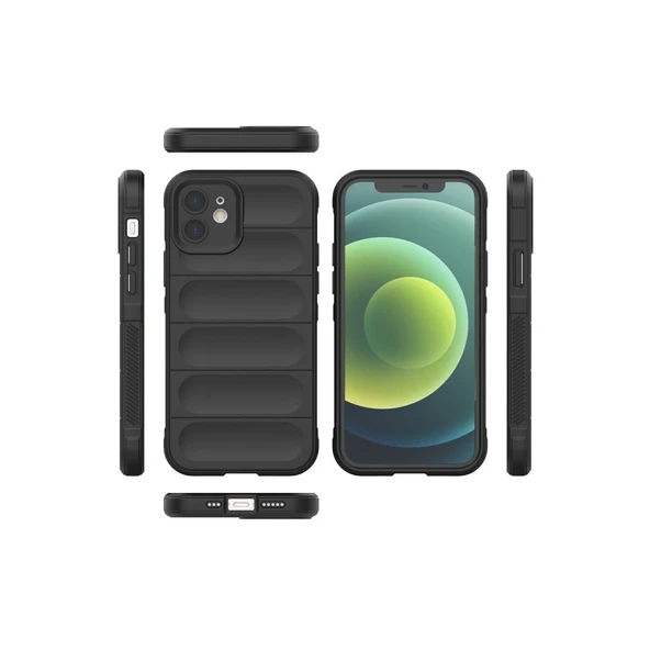 iPhone 12 Kılıf Optimum Silikon - Siyah - Resim 3