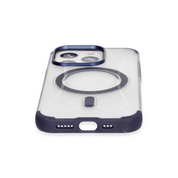 iPhone 15 Pro Hilton Magsafe Kapak - Lacivert - Resim 3