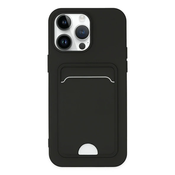 iPhone 14 Pro Kılıf Kelvin Kartvizitli Silikon - Siyah ürün görseli 1