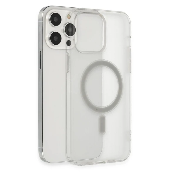 iPhone 13 Pro Max Kılıf Matte Şeffaf Magneticsafe - Şeffaf - Resim 5