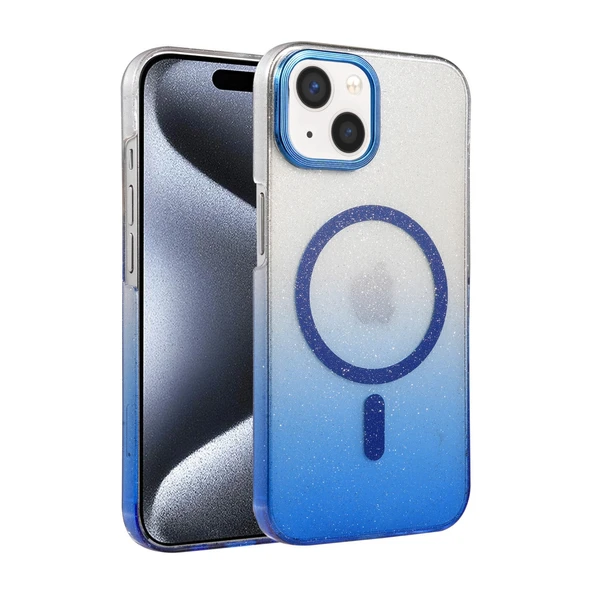 iPhone 15 Plus Glossy Magsafe Kapak - Mavi ürün görseli 1